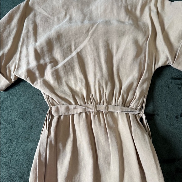 Zara Tan Midi Dress with Button Detail - Picture 4 of 4